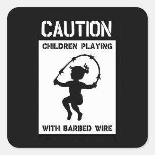 Children Playing Square Sticker