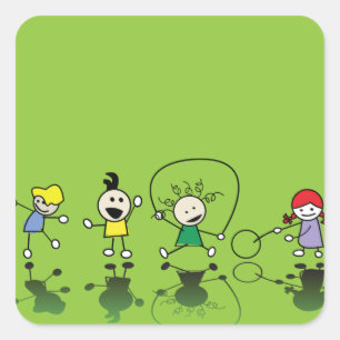 Children Playing Stickers