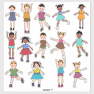 Children Playing Stickers