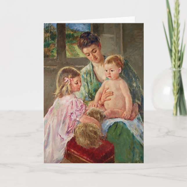 Children Playing with a Dog by Mary Cassatt Card (Front)