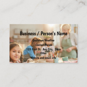 Children Pottery Craft Art Classes Custom Business Card