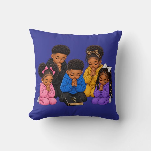 Children praying  throw pillow (Front)