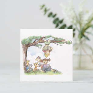 Children Reading Under Tree Card