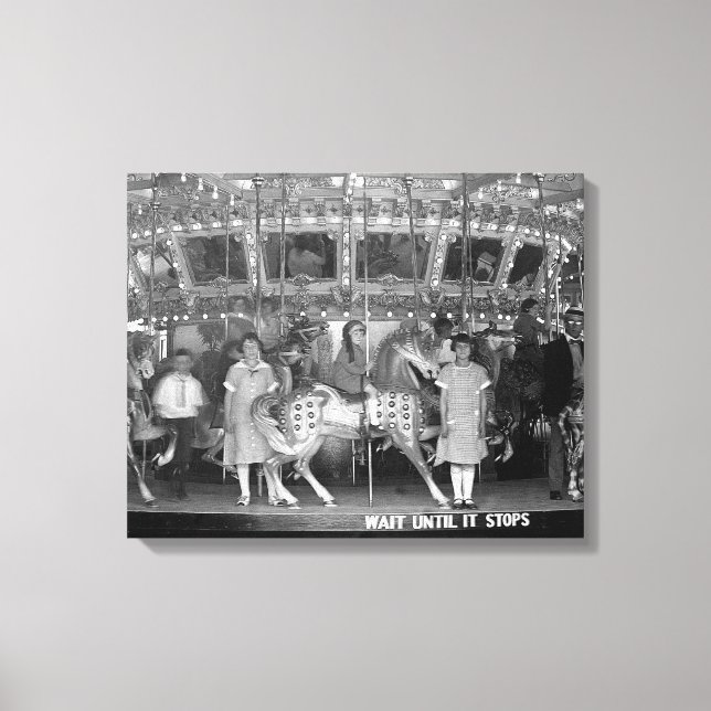 Children Riding Carousel, 1925 Canvas Print (Front)