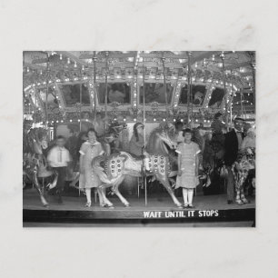 Children Riding Carousel, 1925 Postcard