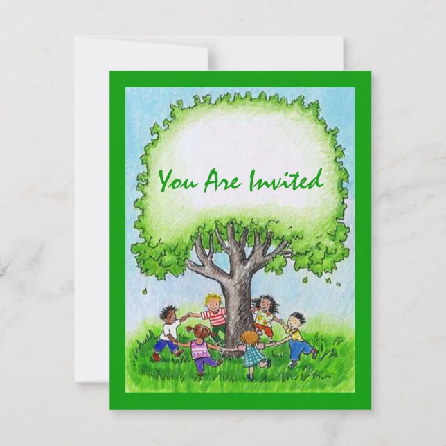 CHILDREN RING-AROUND BIRTHDAY PARTY INVITATION (Front)