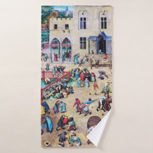 Children’s Games, Pieter Bruegel Bath Towel