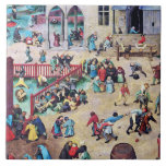 Children’s Games, Pieter Bruegel Tile<br><div class="desc">Pieter Bruegel the Elder (1525–1530 – 9 September 1569) was the most significant artist of Dutch and Flemish Renaissance painting, a painter and printmaker from Brabant, known for his landscapes and peasant scenes (so-called genre painting); he was a pioneer in making both types of subject the focus in large paintings....</div>