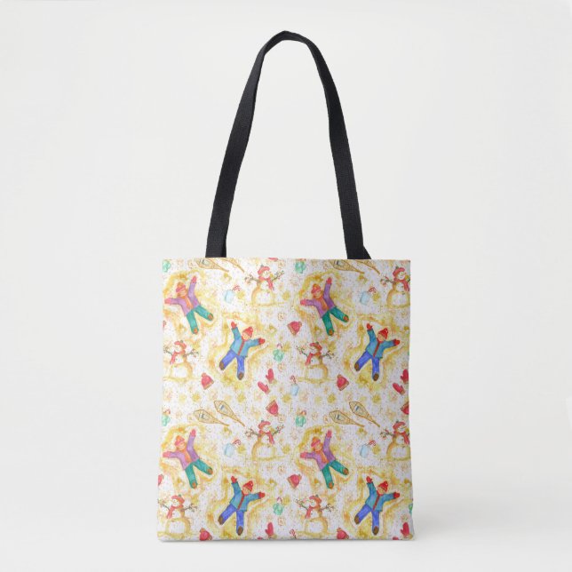 Children Snow Angels Tote Bag (Front)