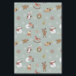 Children, Snowman And Gingerbread Tissue Paper<br><div class="desc">Background with children,  snowman,  gingerbread,  reindeer,  wooden horse,  teddy bear,   penguin,  garland,  christmas tree like appliques on tissue © and ® Bigstock® - All Rights Reserved.</div>