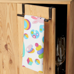 Children Toy Pattern With Teddy Bear Kitchen Towel