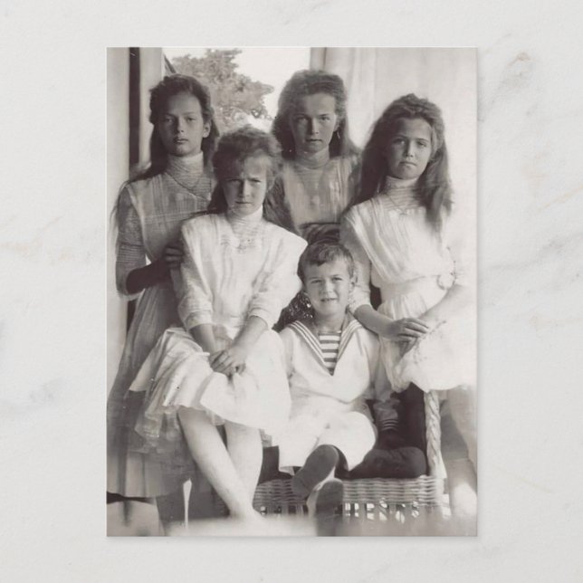 Children tsar of Russia, OTMA and Alexis Postcard (Front)