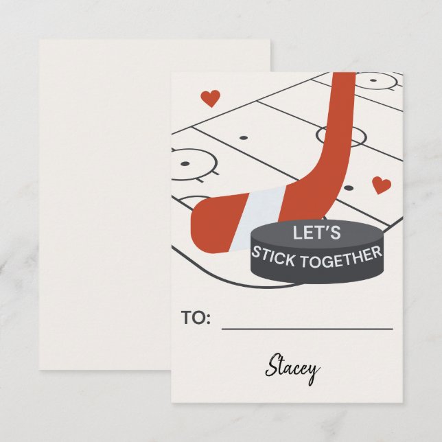 Children Valentine Hockey "Let's Stick Together" (Front/Back)