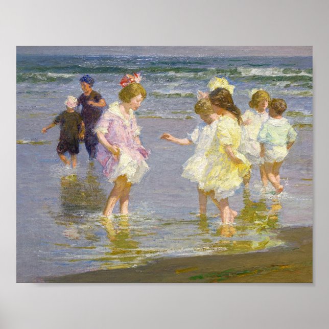 Children Wading by Edward Henry Potthast Poster (Front)