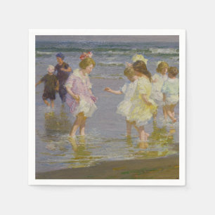 Children Wading on the Beach (by E.H. Potthast) Napkin