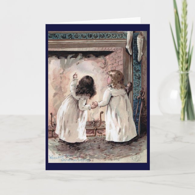 Children Waiting for Santa Claus Greeting Card (Front)