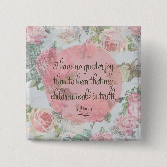 Children Walk in Truth 2 Inch Square Button (Front)