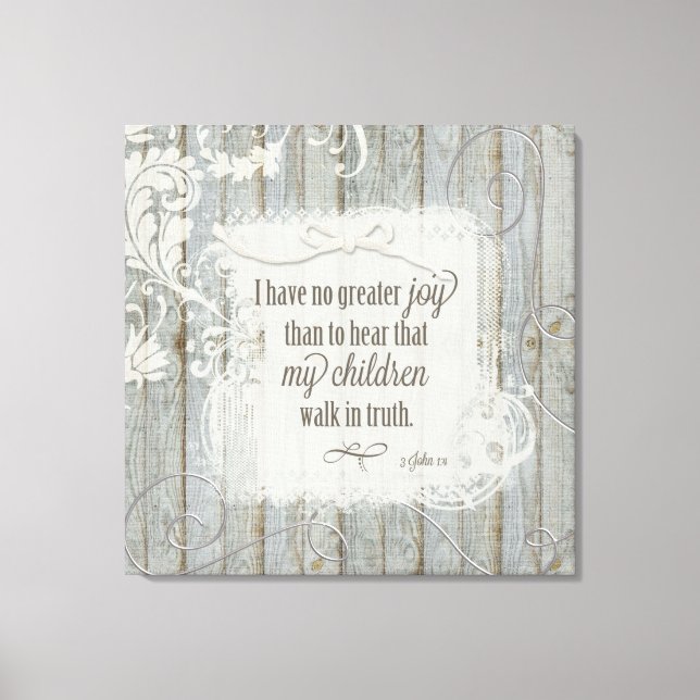 Children Walk in Truth - 3 John 1:4 Canvas Print (Front)