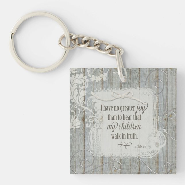 Children Walk in Truth - 3 John 1:4 Keychain (Front)