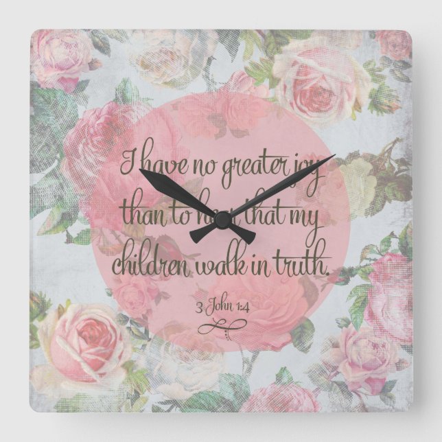 Children Walk in Truth Square Wall Clock (Front)