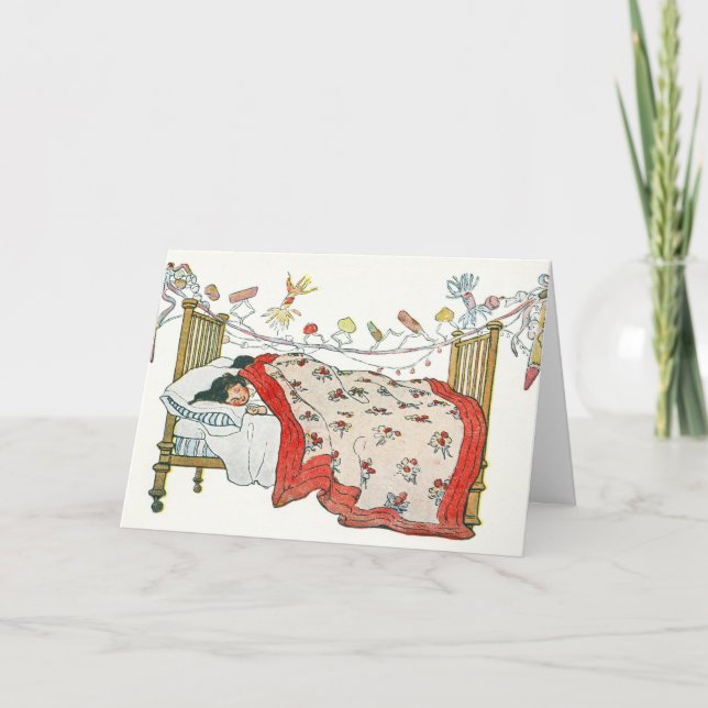 Children were nestled all snug in their beds beds holiday card (Front)