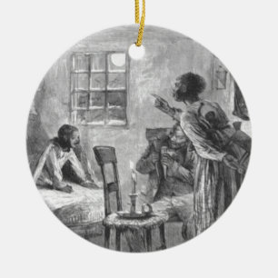 Children Wide Awake on Christmas Eve Ceramic Ornament