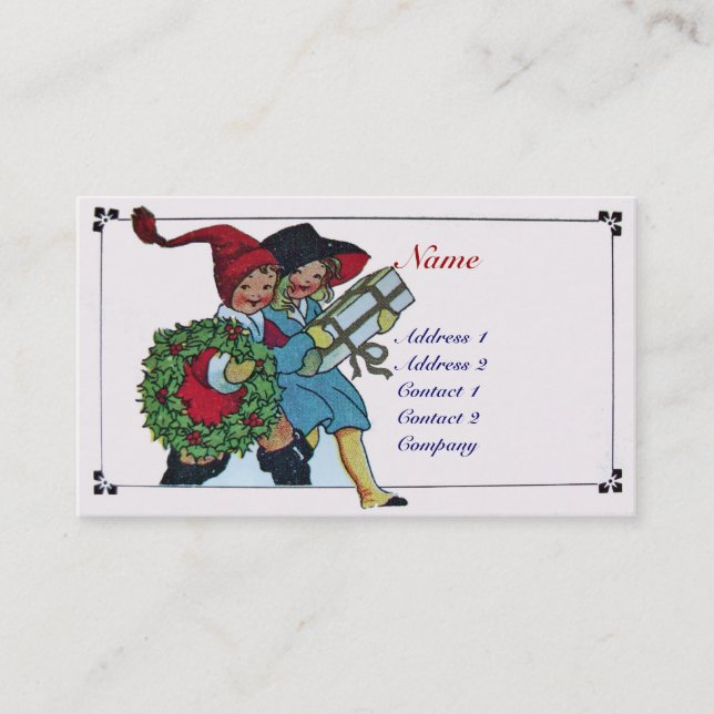 CHILDREN WITH CHRISTMAS GIFTS BUSINESS CARD (Front)