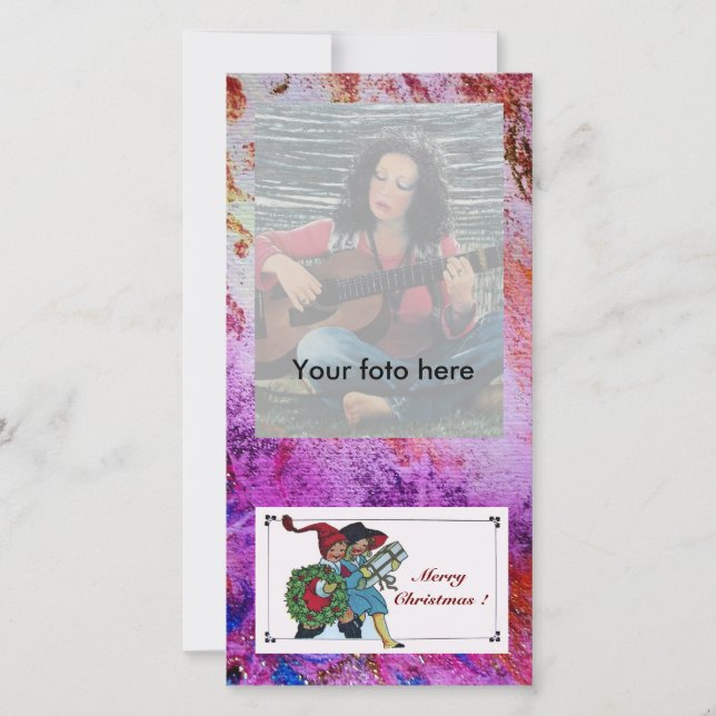 CHILDREN WITH CHRISTMAS GIFTS HOLIDAY CARD (Front)