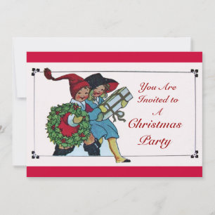 CHILDREN WITH CHRISTMAS GIFTS INVITATION