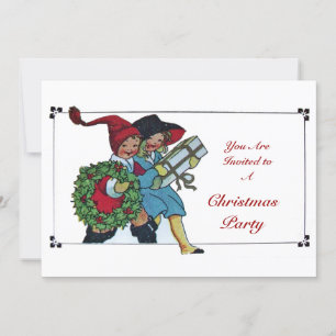 CHILDREN WITH CHRISTMAS PARTY GIFTS INVITATION
