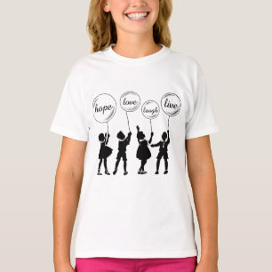Children With Inspirational Balloons Silhouette T-Shirt