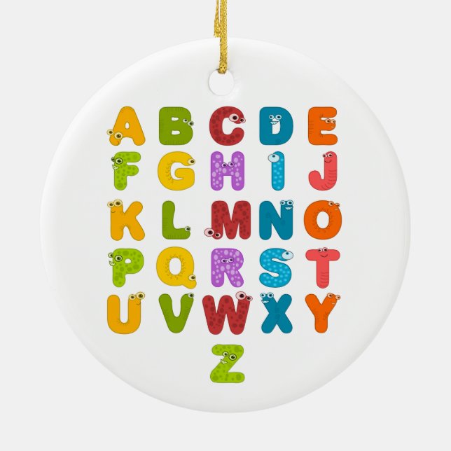 Children's Alphabet Ceramic Ornament (Back)
