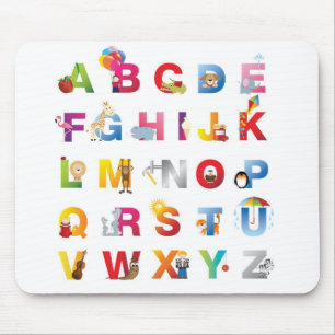 Childrens alphabet mouse mat
