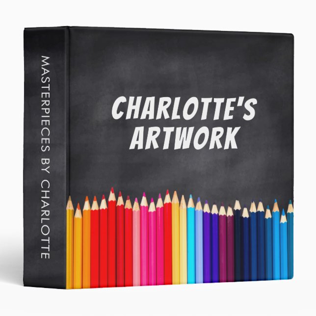 Children's Artwork Artist Keepsake Chalkboard Binder (Front/Spine)