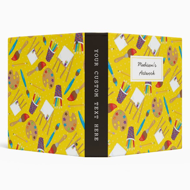 Children's Artwork Artist Keepsake Yellow Kids Binder (Background)