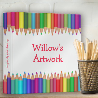 Children's Artwork Artist Pencils Keepsake Binder