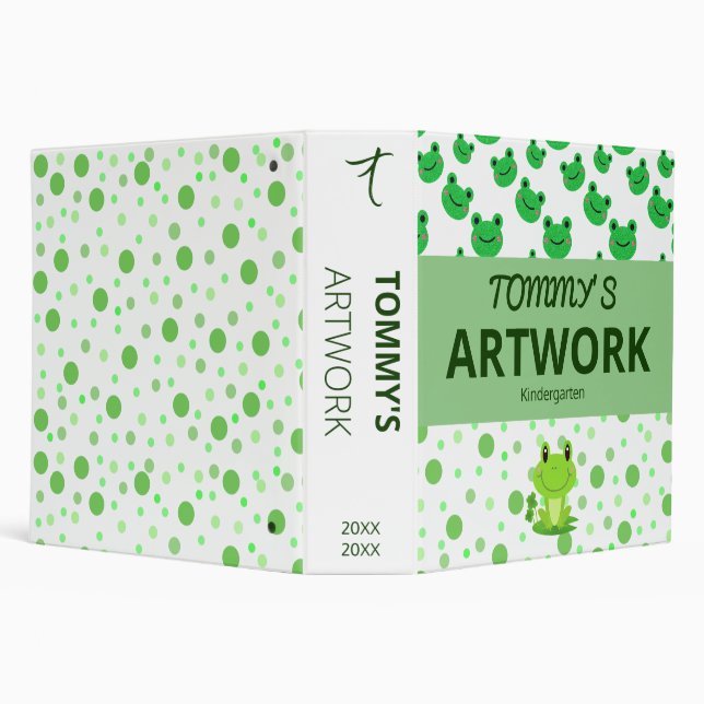 Children's Artwork Frog Theme Art Keepsake Binder (Background)