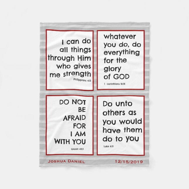 Children's Bible Verses, Customize Fleece Blanket (Front)