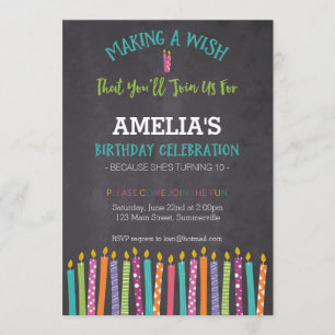 Children's Birthday Invitation (Candles)