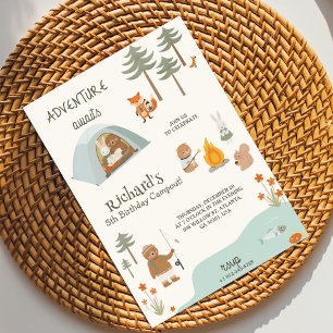 Children's birthday Invitation in camping vibes 