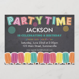 Children's Birthday Invitation - Party Time