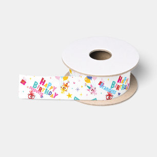 Children's Birthday Party Custom Name Satin Ribbon
