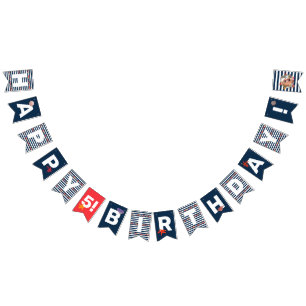 Children's birthday party with sea animal bunting flags