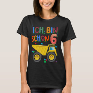 Children's Birthday Tractor German Text ich bin 6  T-Shirt