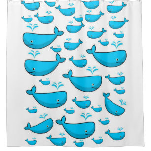 Children's Blue Whale showercurtain