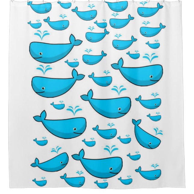 Children's Blue Whale showercurtain (Front)