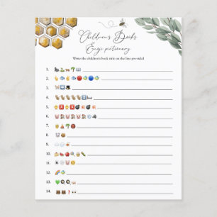 Children's Book Emoji Pictionary Bee-Themed Game