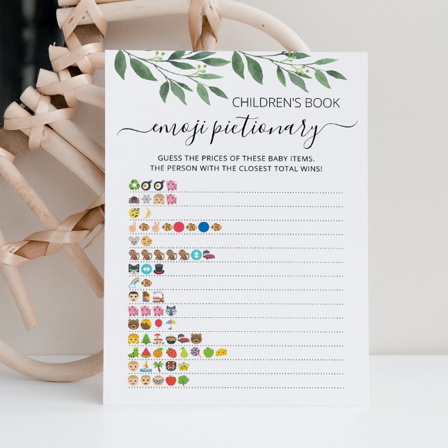 Children's Book Emoji Pictionary Game Card (Creator Uploaded)