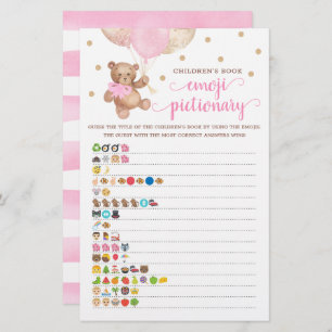 Children's Book Emoji Pictionary Game Teddy Bear