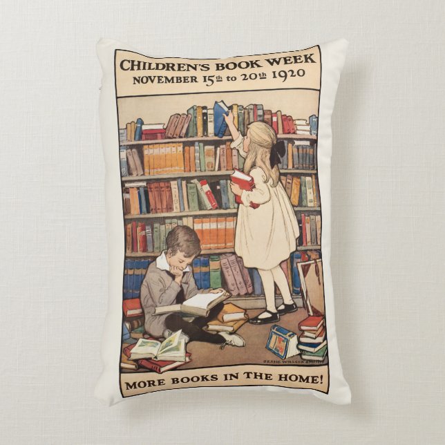 Children's Book Week by Jessie Willcox Smith Accent Pillow (Front(Vertical))